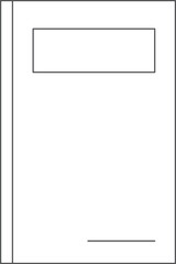 文房具の線画単品イラストアイコン　ノート