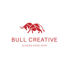 vector bull geometric logo vector icon illustration