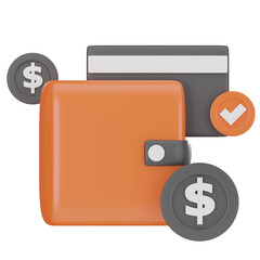 Wallet & Credit Card 3D Icon
