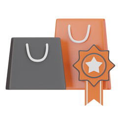 Star Badge & Shopping Bags 3D Icon