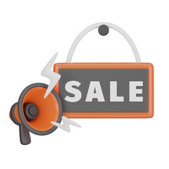 Announcement and Sale sign 3D Icon