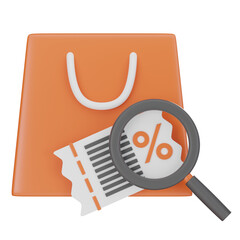 Discount Search 3D Icon