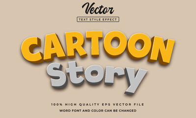 Cartoon story text effect 3d comic style