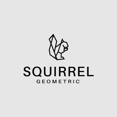 vector squirrel geometric logo icon vector illustration