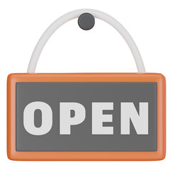 Open sign 3D Icon