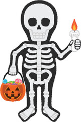 ハロウィンのコスプレのイラスト