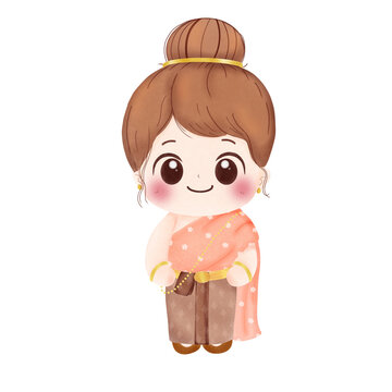 Thai girl cartoon