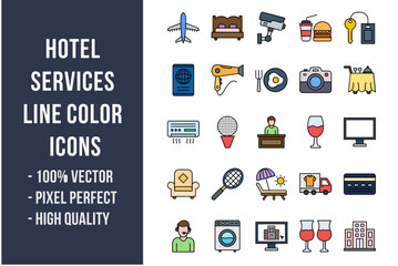 Hotel Services Flat Icons