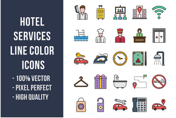 Hotel Services Flat Icons