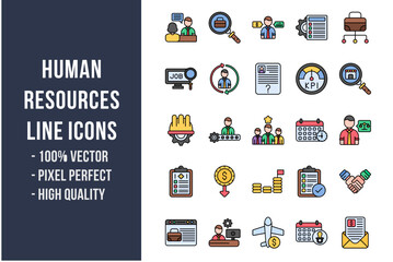 Obraz premium Human Resources Flat Icons