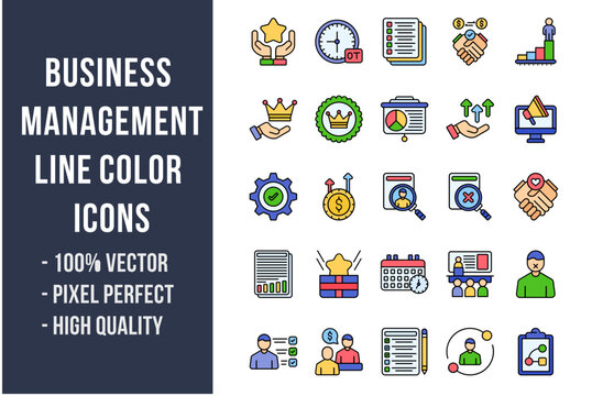 Business Management Flat Icons