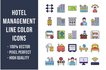 Hotel Management Flat Icons