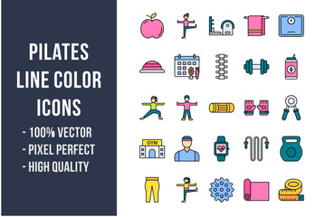 Pilates Flat Icons