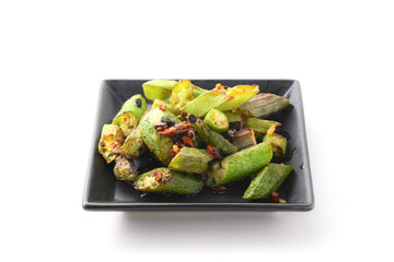唐辛子とオクラの炒め物
