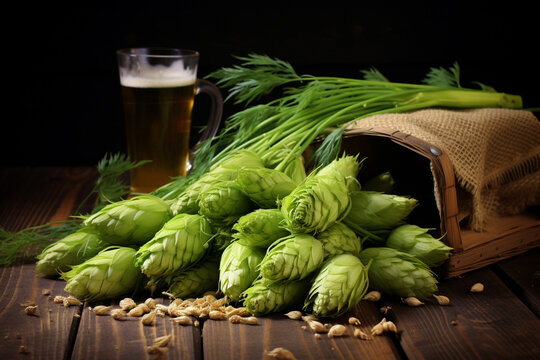 Beer Ingredients Hops And Barley