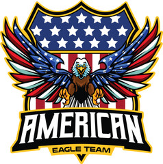 Vector illustration of american flag painted bald eagle with premium quality stock 