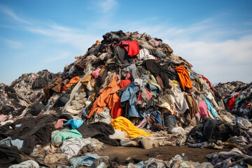 Clothes Piled In Landfill - obrazy, fototapety, plakaty