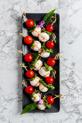 tasty canape on the catering table