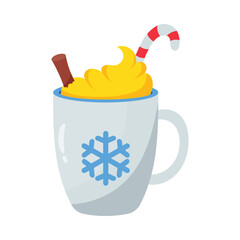 Hot chocolate mug vector colorful stickers Icon Design illustration. EPS 10 File
