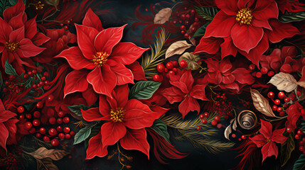 Flor de Nochebuena" (Poinsettia) during Christmas