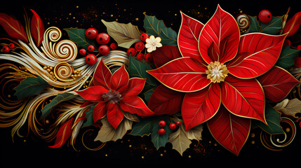 Flor de Nochebuena" (Poinsettia) during Christmas