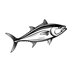 Fototapeta premium fish silhouette,sea fish isolated on white