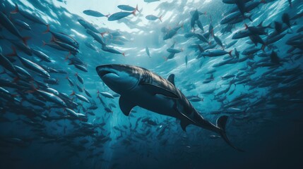 Fototapeta premium shark in the sea Generative AI
