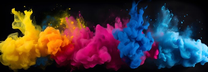 Dynamic Color Chaos: Bold and Vibrant Splashes - obrazy, fototapety, plakaty