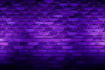 Electric Purple Neon Brick Wall