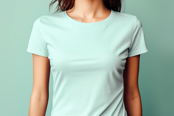 A Stylish Women's Mint T-shirt Mockup, Perfect for Cozy Comfort and Fashion Forward Chicness