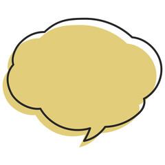 Speech symbol talk and thinking hand drawn style. Bubble with clouds thin line.