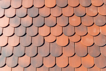 Roof tiles pattern. Roof tiles texture background.