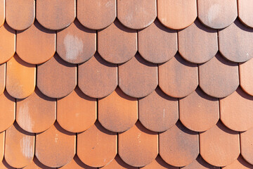 Roof tiles pattern. Roof tiles texture background.