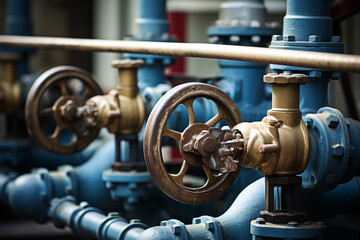 Pipes And Valves Controlling Water