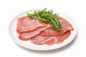 Fototapeta premium Saltimbocca Alla Veneta On White Plate Italian Food On Isolated Transparent Background