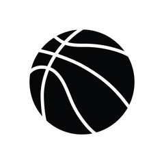 Black solid icon for basketball 