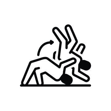 recommend clip art: Black solid icon for wrestling 