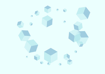 Obraz premium Blue-gray Geometric Background Blue Vector. Box Empty Design. Grey Square Group Texture. Futuristic Illustration. Sky Blue Perspective Polygon.