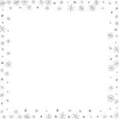Metal Snowflake Background White Vector. Flake Flying Illustration. Luminous Dot Christmas. Grey Crystal Card.
