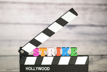 Cinema acteur Hollywood greve strike clap - obrazy, fototapety, plakaty