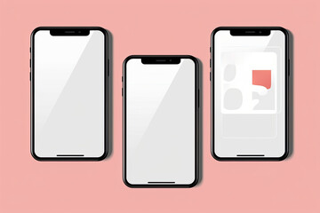 Smartphone with Three Square Post Layout Mockup,Generated with AI