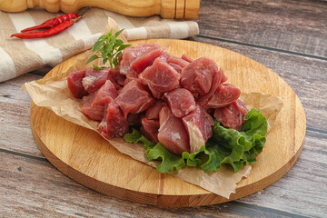 Raw pork cube for roast