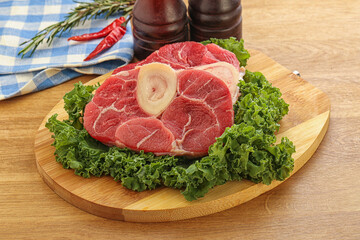 Raw ossobuco beef meat for cooking