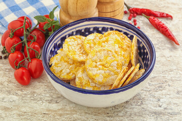 Natural organic grain rice chips