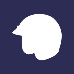 icon of a motorcycle helmet against a dark background.