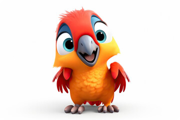 3d cute cartoon macaw parrot.