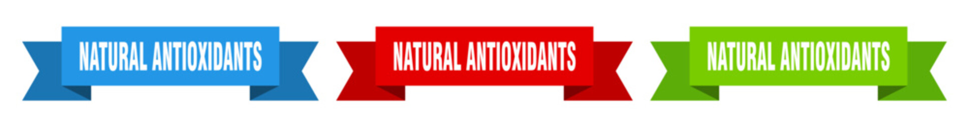 natural antioxidants ribbon. natural antioxidants isolated paper sign. banner