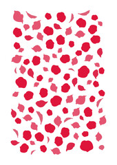 散りばめられたバラの花びら