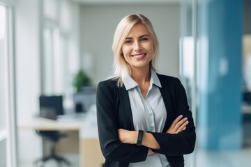 Smiling woman standing in office
