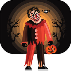 Halloween Evil Clown Character